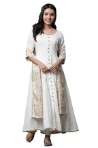 White Anarkali Kurta, Tights And Dupatta Set