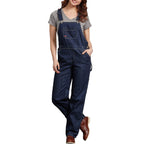 Dickies womens Denim Bib overalls, Dark Indigo, Small US