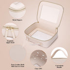 Pinkmik Clear Makeup Bag Transparent Travel Case for Cosmetics and Toiletries Women's Brush Bag and Clear Car Bag with Zipper
