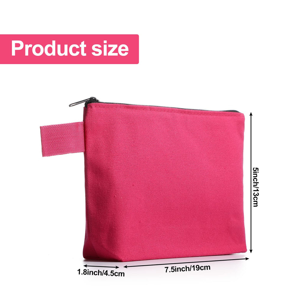 30 Pieces Travel Makeup Bags Canvas Cosmetic Bags Bulk Multipurpose Small Makeup Pouch with Zipper Plain Blank Toiletry Bag DIY