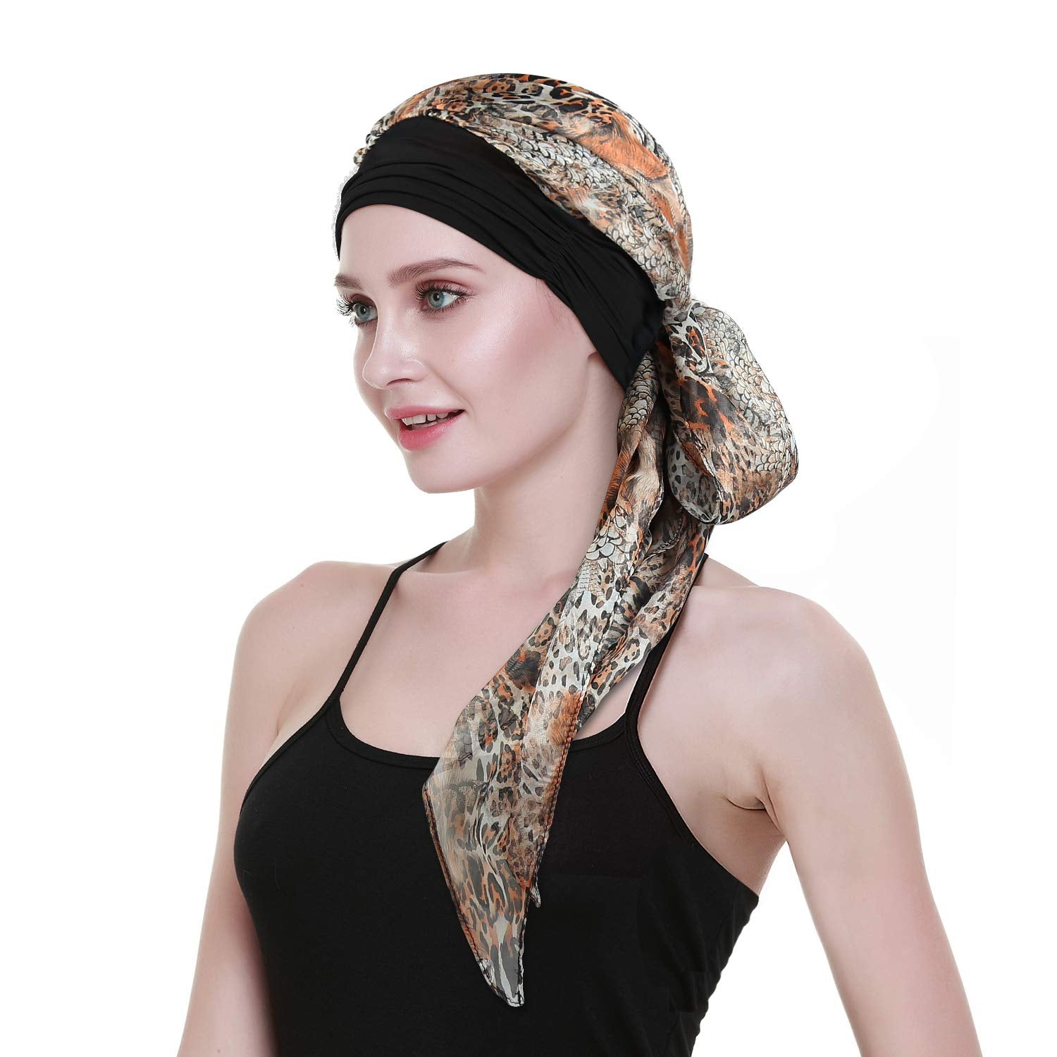 Ladies Chemo Turban Hats Beanie Scarf Cancer Headwear for Hair Loss Patients