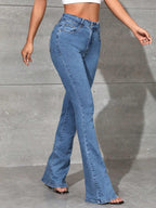 KOTTY Womens Cotton Lycra Blend Boot Cut Leg Jeans