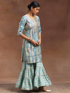 Libas WomenS Silk Blend Kurta Set (36693O_Blue
