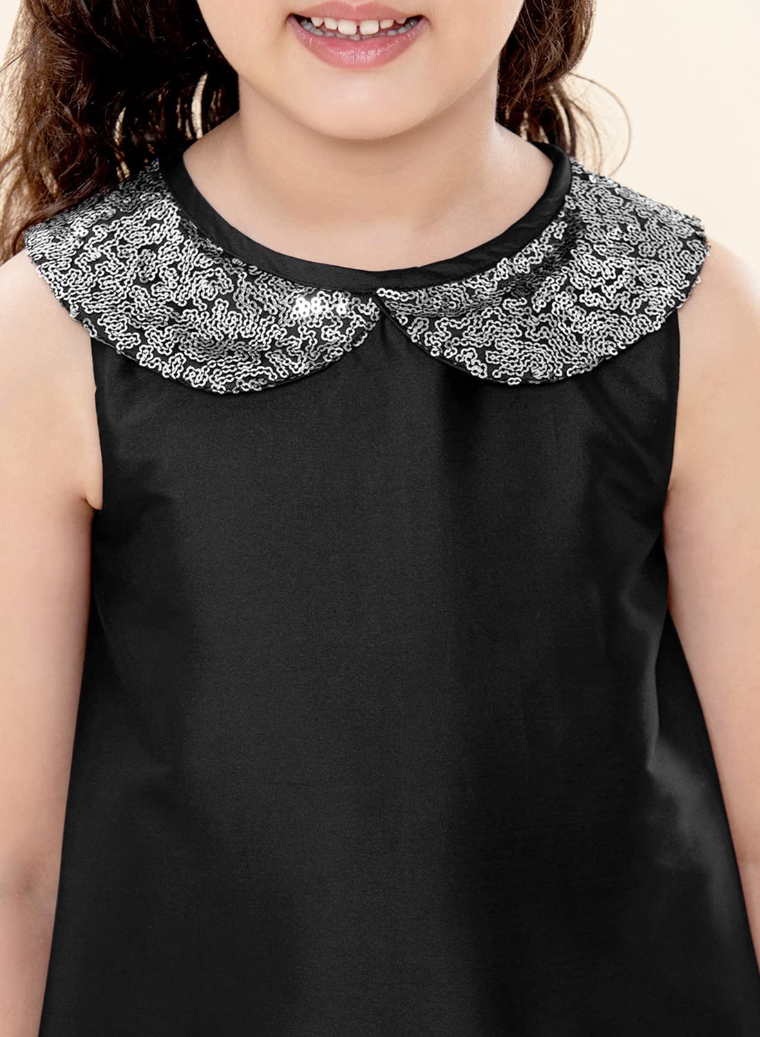 A.T.U.N. (ALL THINGS UBER NICE) Girls Special Occasion Party Frock Dress Black-Silver