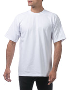 Pro Club Men's 3-Pack Heavyweight Cotton Short Sleeve Crew Neck T-Shirt, White, Medium