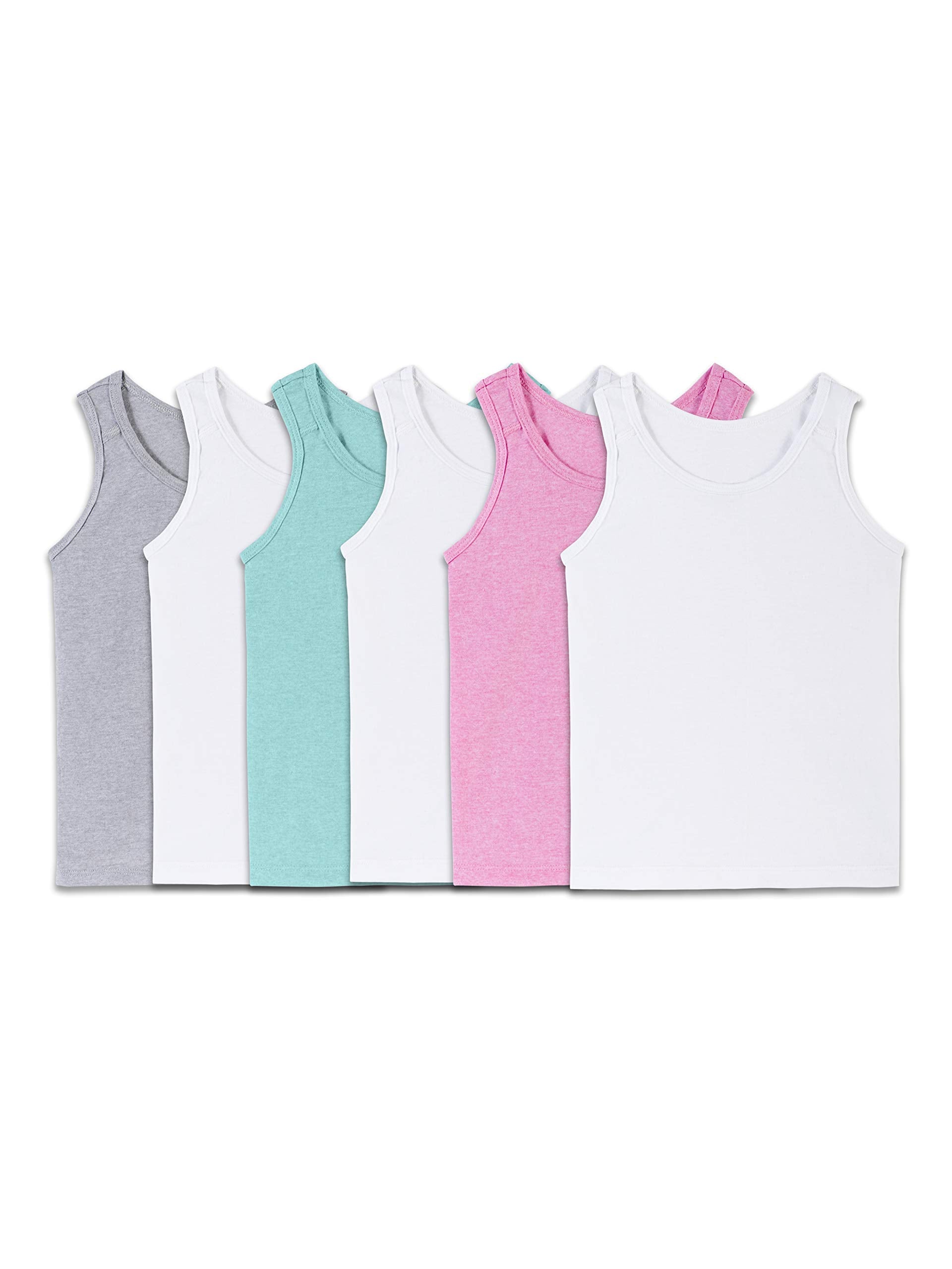 Fruit of the Loom girls Undershirts (Camis & Tanks) Undershirt, Toddler Tank - 6 Pack Assorted, 4-5T US