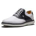 FootJoy Men's Traditions Golf Shoe, White/Charcoal Camo, 9 Wide