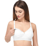 Fabme WomenS Cotton Non Padded Wire Free Maternity Bra Pink,Skin,White