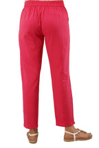 Digital Shopee Women Cotton Trouser Pant Regular Fit For Office School Formal Casual Daily Use Pink