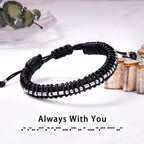 Morse Code Bracelets for Men Birthday Gifts for Boyfriend Husband Leather Bracelet Gratitude Retirement Birthday Christmas