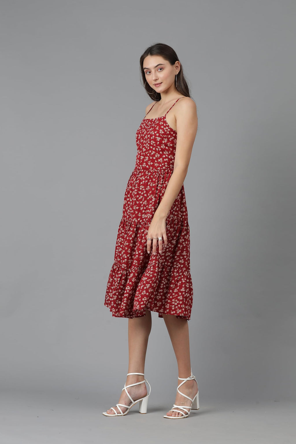 Kotty WomenS Fit And Flare Floral Print Dress(Multicoloured,Xl)