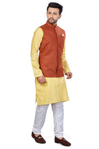 Be Active MenS Solid Linen Blend Kurta Pyjama 3 Piece Set || Men Kurta Pajama With Modi Jacket || Kurta Pajama Nehru Jacket For