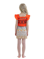 Jurebecia Moana Dress for Girls Fancy Birthday Party Outfit Kids Halloween Dress up Role Play Princess Theme Party Costumes Ruff