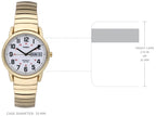 Timex Men's Easy Reader 35mm Day-Date Watch - Gold-Tone Case White Dial with Gold-Tone Expansion Band