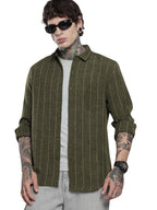 The Indian Garage Co Mens Slim Fit Vertical Striped Long Sleeves Shirt