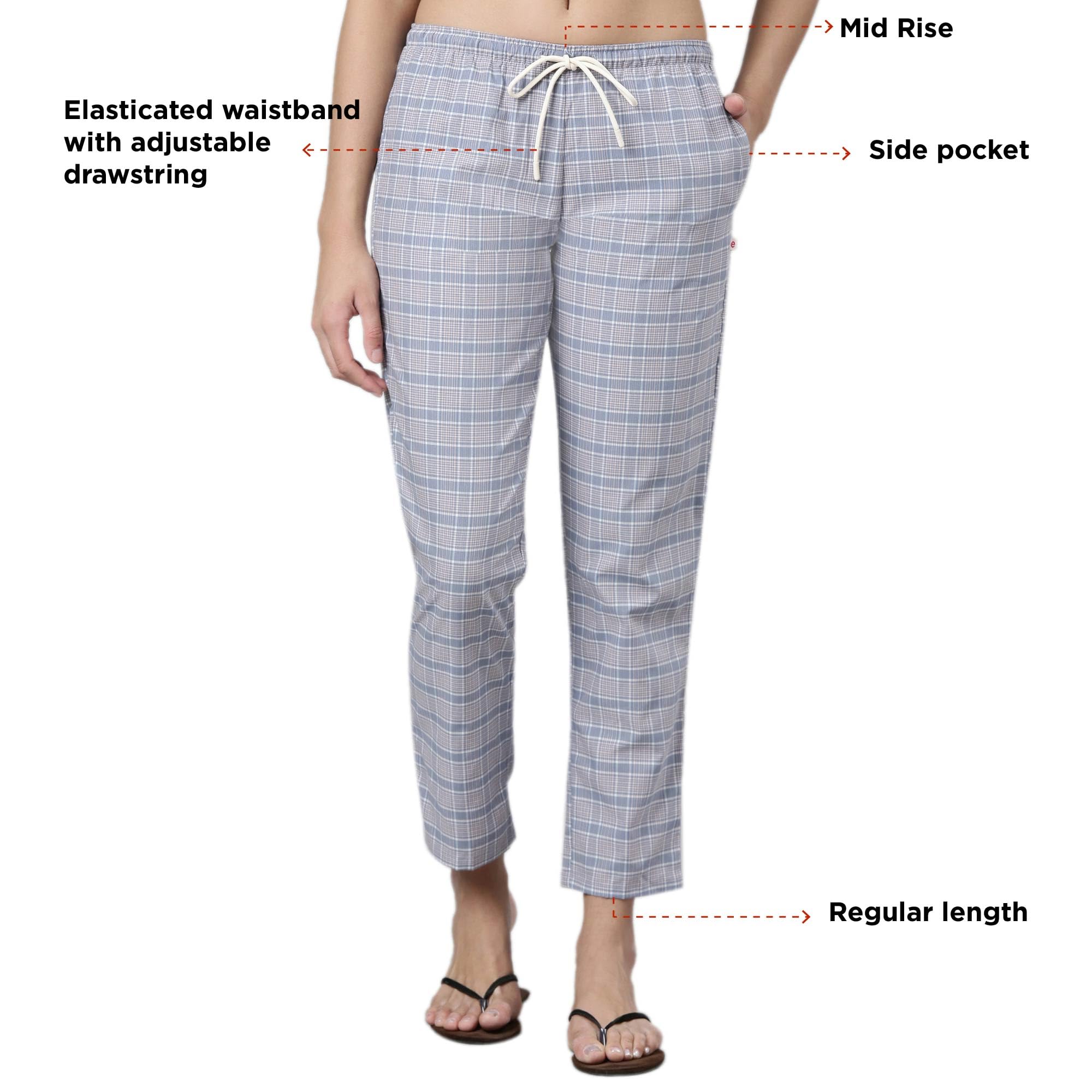 Enamor E4A5 Mid-Rise Straight Leg Pant for Women with Side Pockets