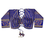 Pujia Mills Womens Heavy Embroidery Coding with Sequins Work 3/4 Sleeves Fancy Readymade Saree Blouse (Royal Blue, 42)