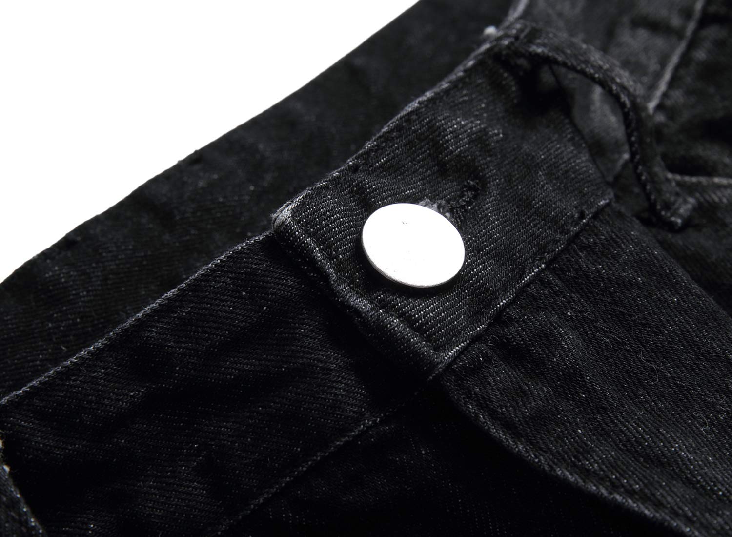 QIMYUM Mens Ripped Jeans, Distressed Destroyed Slim Fit Straight Leg Denim Pants (34, Black702)