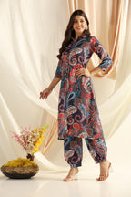 Leriya Fashion Ethnic Co Ord set | Casual Wear Pant Top Set | Fancy Co-Ord Set | Full Pair Set | Women Kurta Sets Kurtis | Women