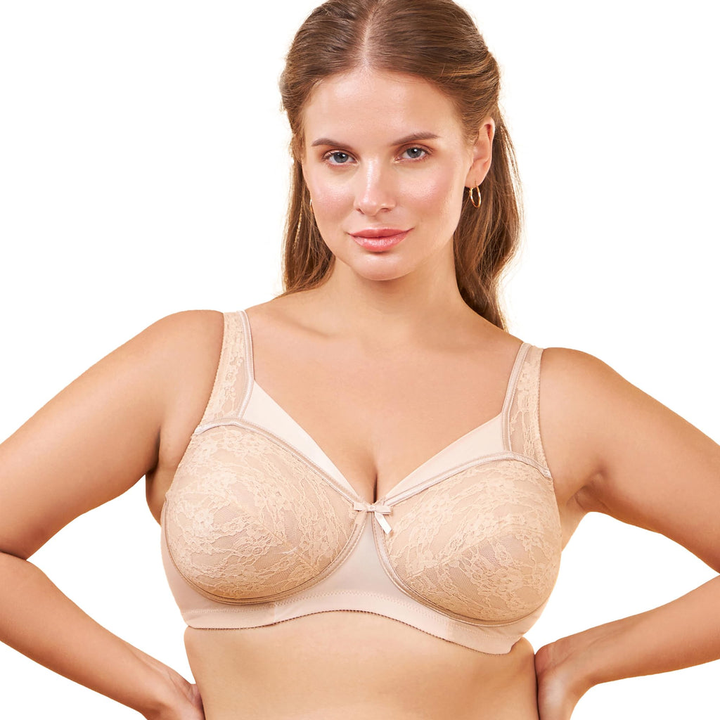 Enamor FB06 Classic Lift Full Support Bra - Non-Padded Wirefree Full Coverage PALESKIN
