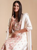 Anni Designer Women'S Rayon Blend Staright Embroidered Kurta With Pant & Dupatta