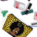 BDAWQUG 2 Pieces Makeup Bag Black Queen Lady Curly Natural Afro African American Ladies Travel Toiletry Bag Cosmetic Make up Org