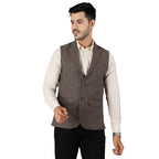 Wintage Men'S Tweed Brown Modi Nehru Jacket: 42/L