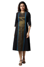 Aurelia WomenS Cotton Blend Stripes Regular Kurta (22Fea13161-702598_Jet Black_Xl)