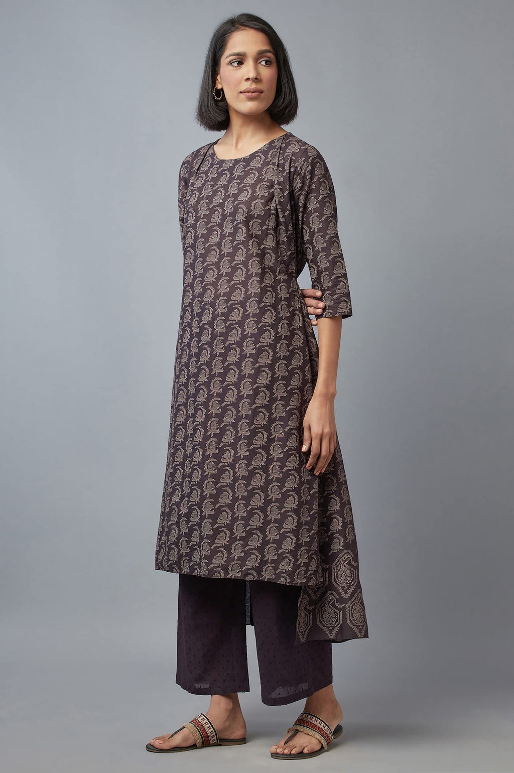 W For Woman WomenS Cotton Regular Kurta (22Few17397