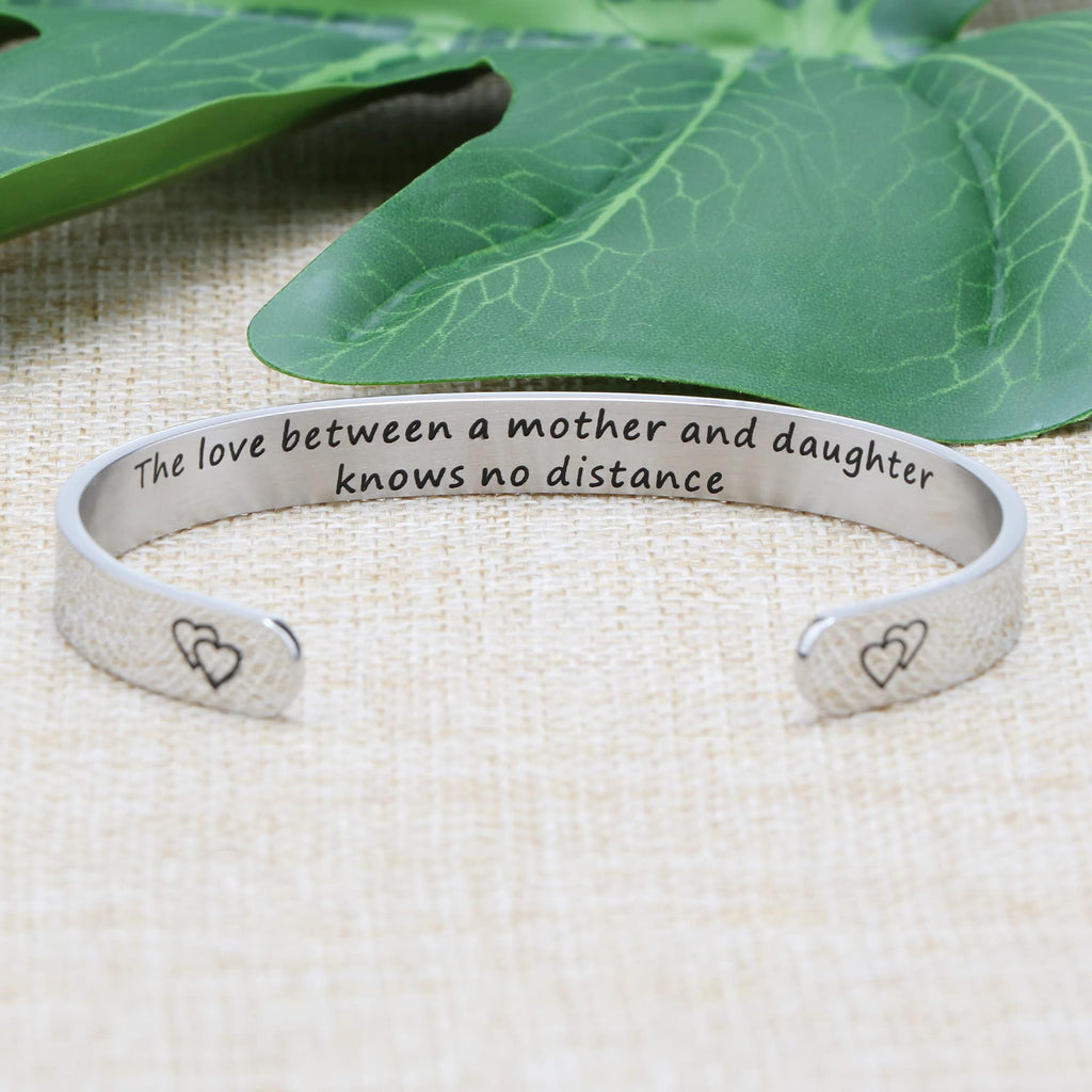 JoycuFF Mom Gifts Monther 's Day Inspirational Cuff Bangle Bracelets for Women Birthday Christmas Gifts for Her The Love Between