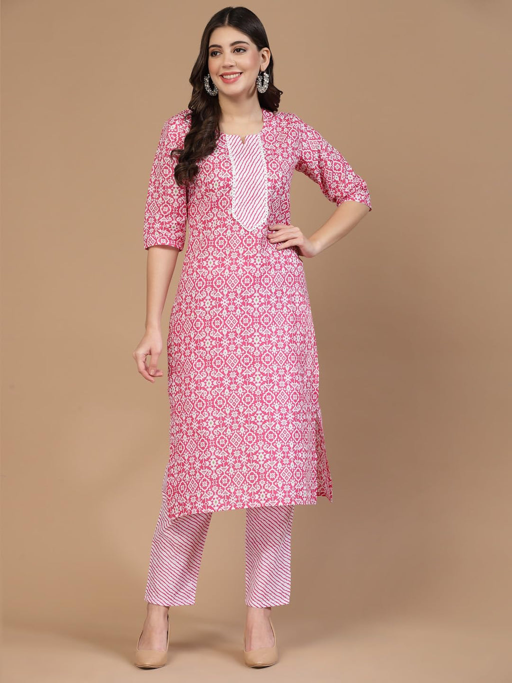 Lookmark Women'S Cotton Blend Regular Kurta Set