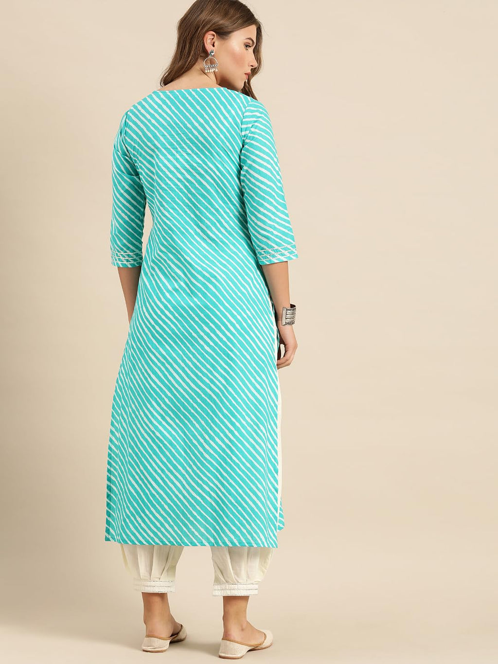 Varanga Women'S Cotton Straight Kurta Set (Kr_Vkur11251053_Turquoise Blue