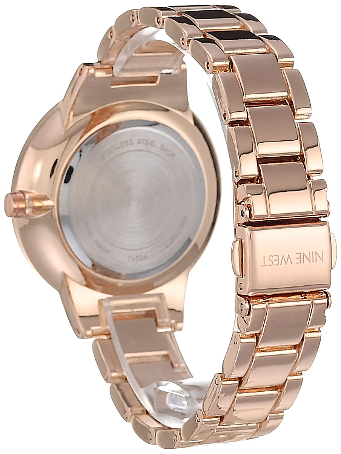 Nine West Women Japanese Quartz Dress Watch with Metal Strap, Rose Gold, 14 (Model: NW/2098NVRG)