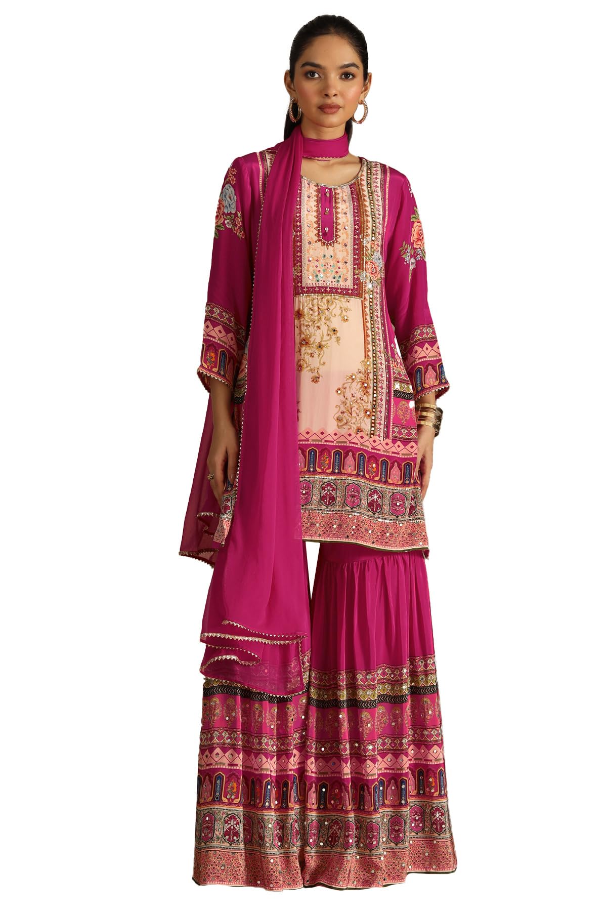 Soch Women Floral Print Suit Set with Mirror and