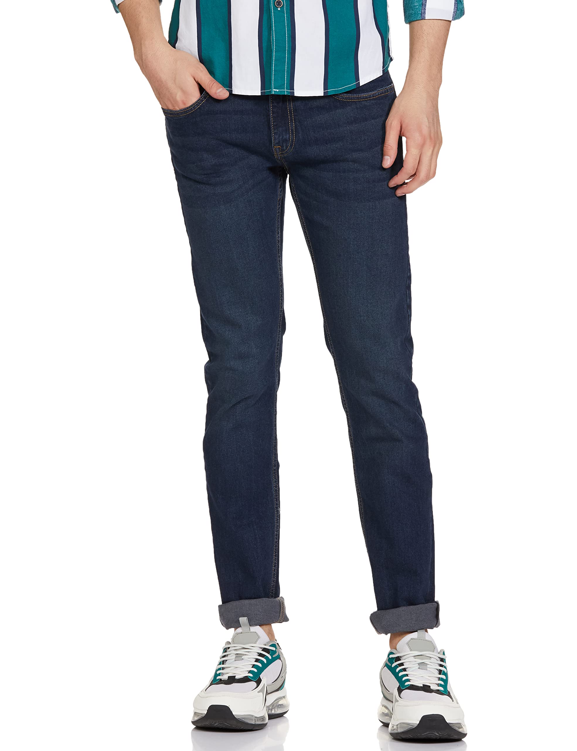 Pepe Jeans Men Mid Rise Slim Fit Jeans,Blue,34