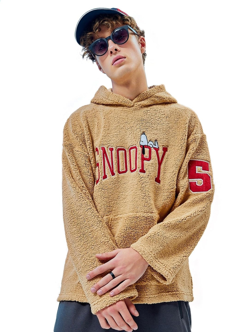 Bewakoof Mens Typography Oversized Hoodie_596782_Brown_S