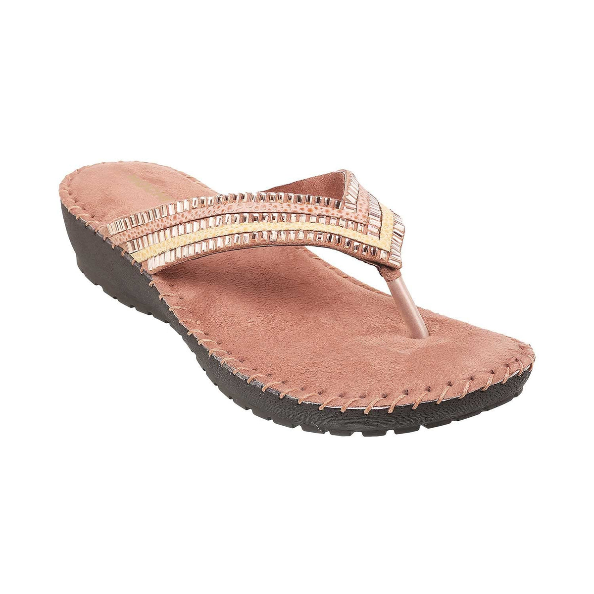 Mochi Womens Synthetic Rose Gold Slippers (Size (5 UK (38 EU)) 5-38