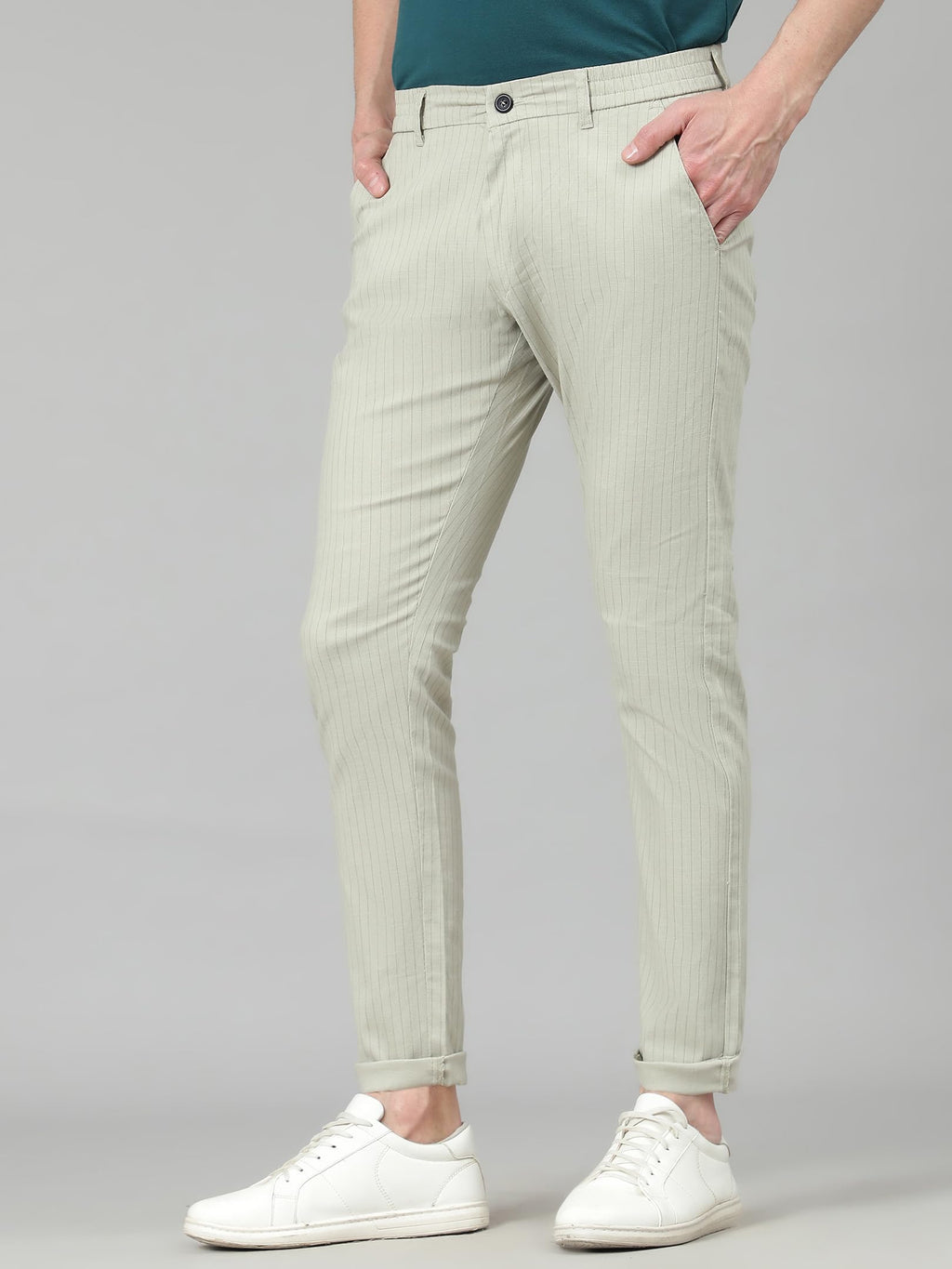 AVANOVA Mens Solid Linen Pista Trousers Light Business Style Slightly Stretch Straight Leg Pants for Outdoor Casual Daily Trous