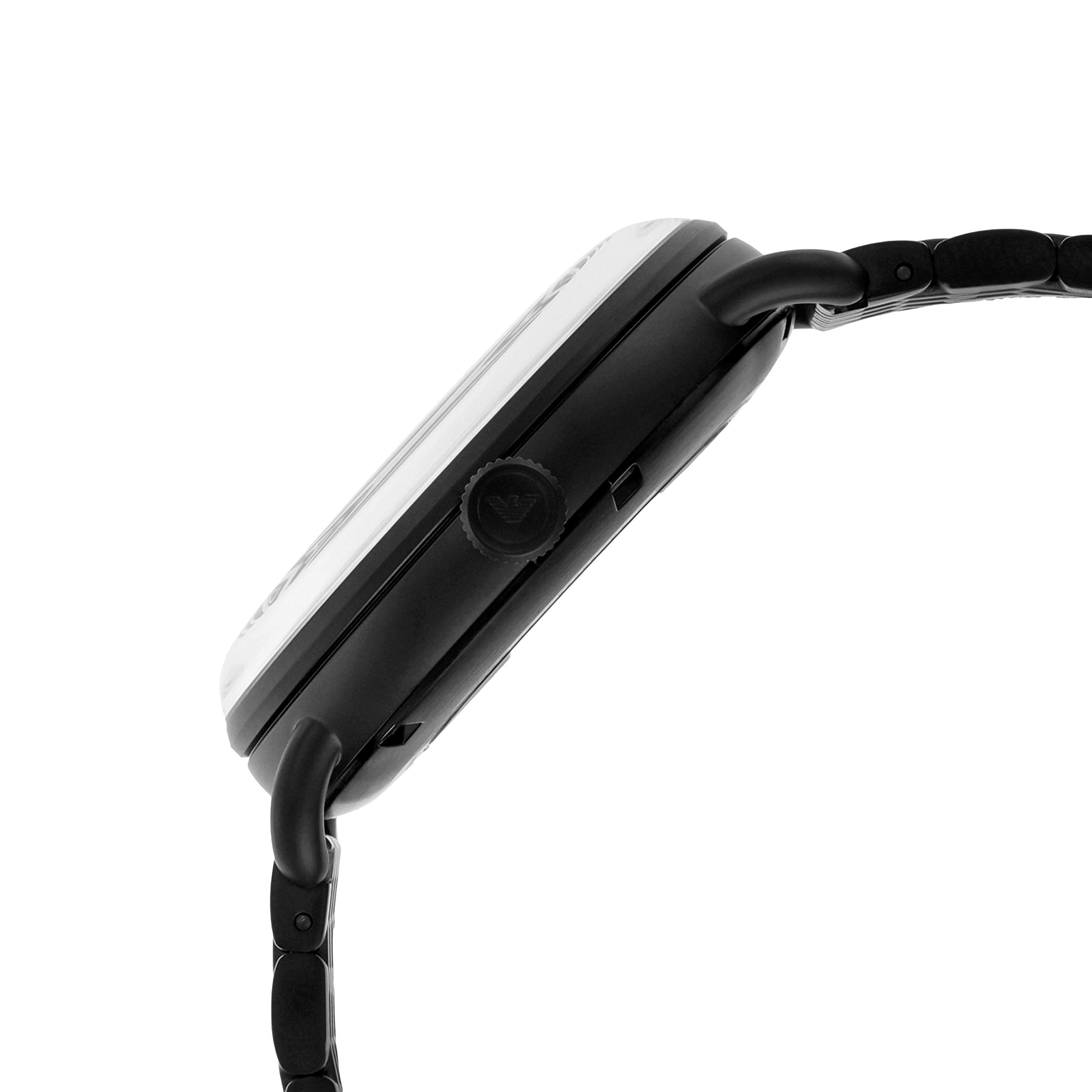 Emporio Armani Aviator Analog Black Dial Men's Watch-AR60025, Black, strap