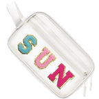 COSHAYSOO Clear SUN Makeup Bag Sunscreen SPF Pouch Beach Pool Lake Spa Travel Cosmetic Toiletry Stuff Organizer for Women Teenag