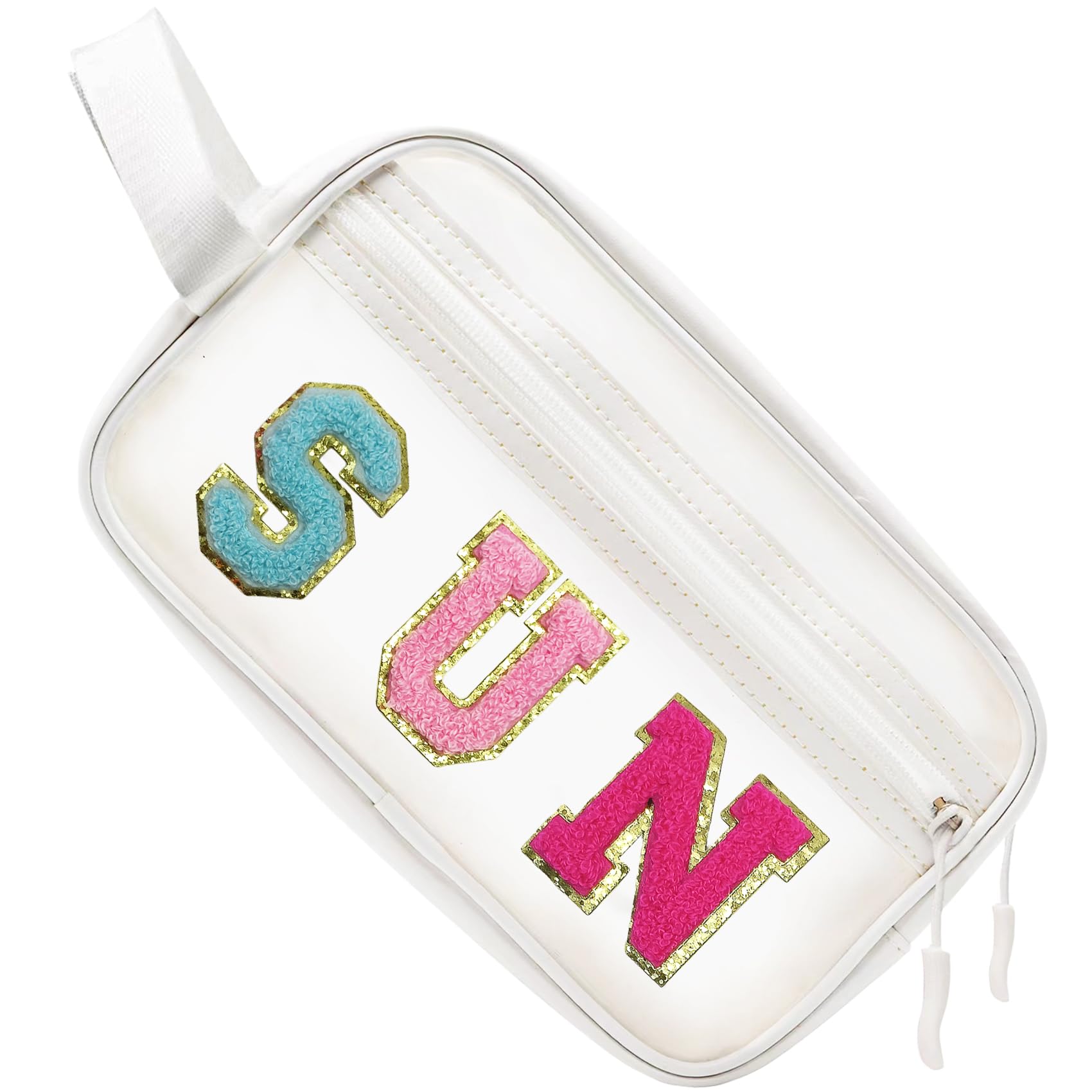 COSHAYSOO Clear SUN Makeup Bag Sunscreen SPF Pouch Beach Pool Lake Spa Travel Cosmetic Toiletry Stuff Organizer for Women Teenag