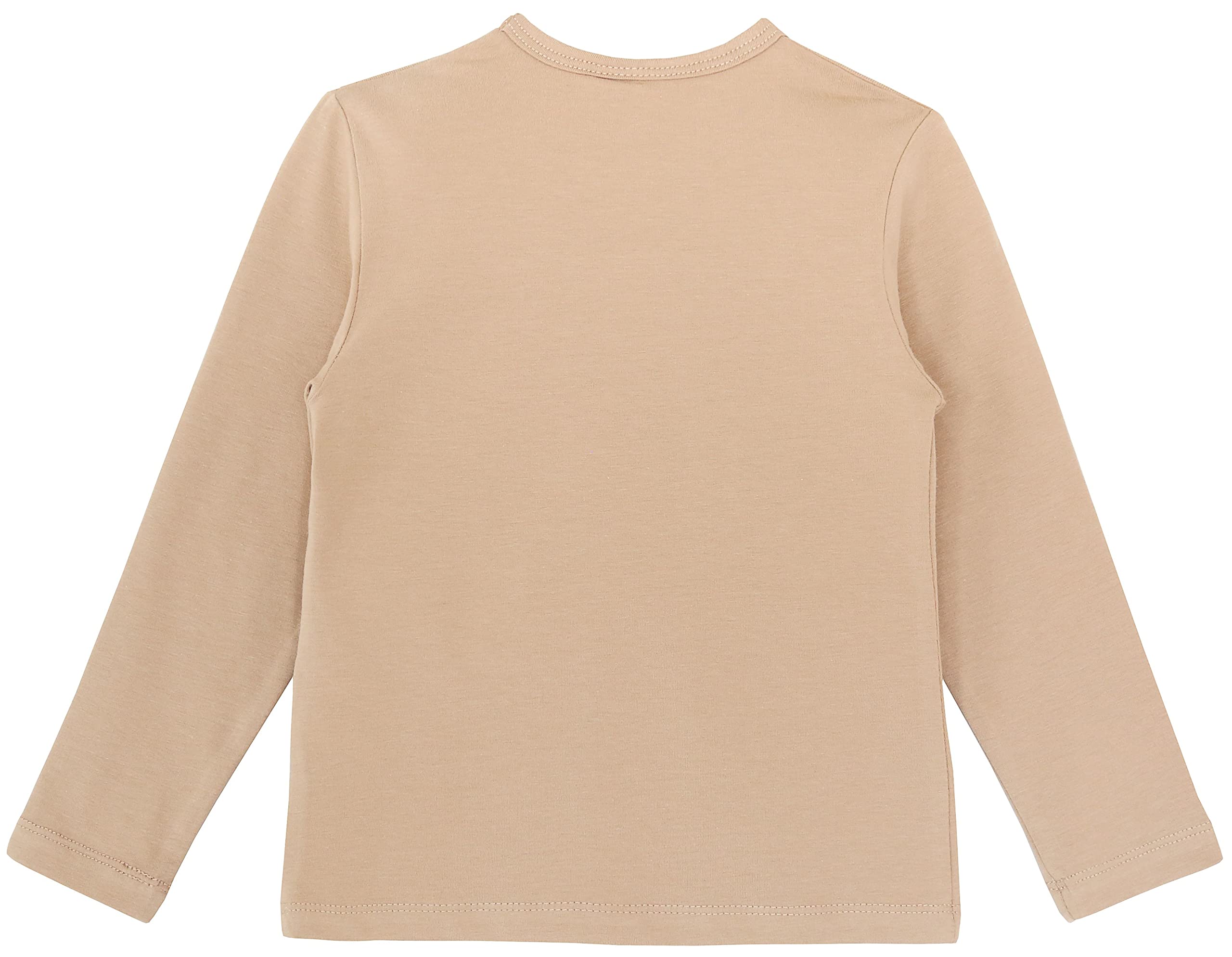 Lilax Girls' Basic Long Sleeve Round Neck Cotton T-Shirt 8 Beige