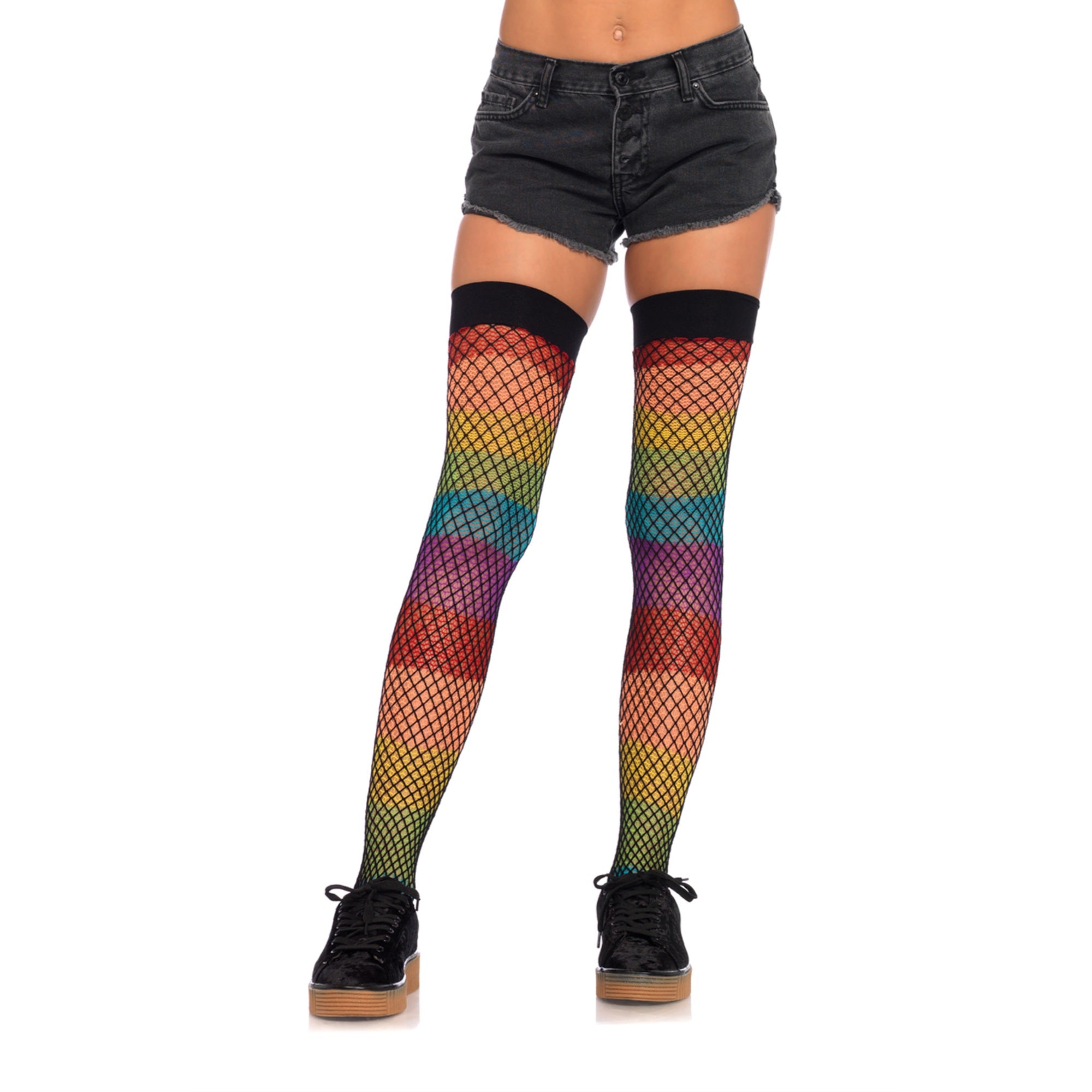 Rainbow thigh highs with fishn