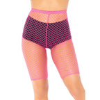 Industrial Net biker shorts. - O/S / NEON PINK