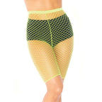 Industrial Net biker shorts. - O/S / NEON YELLO
