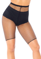Industrial Net biker shorts. - 1X-2X / BLACK