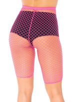 Industrial Net biker shorts. - 1X-2X / NEON PINK