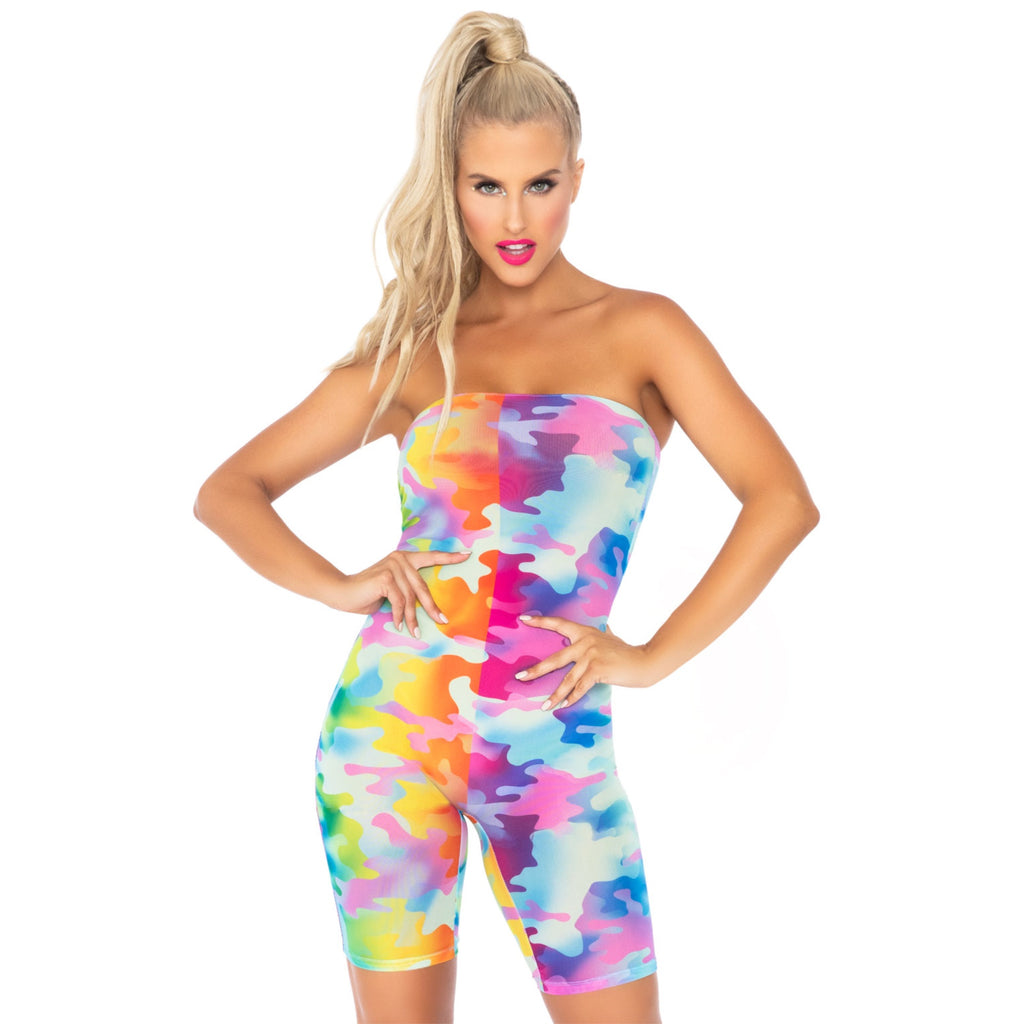 Rainbow camo mesh strapless ro - SML/MED / MULTICOLOR