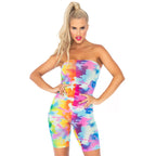 Rainbow camo mesh strapless ro - SML/MED / MULTICOLOR