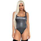 Shimmer spandex snap crotch th - MED/LGE / SILVER